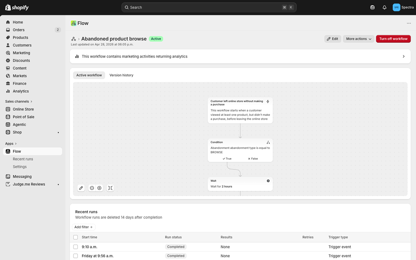 Spectra perfumes shopify automation dashboard
